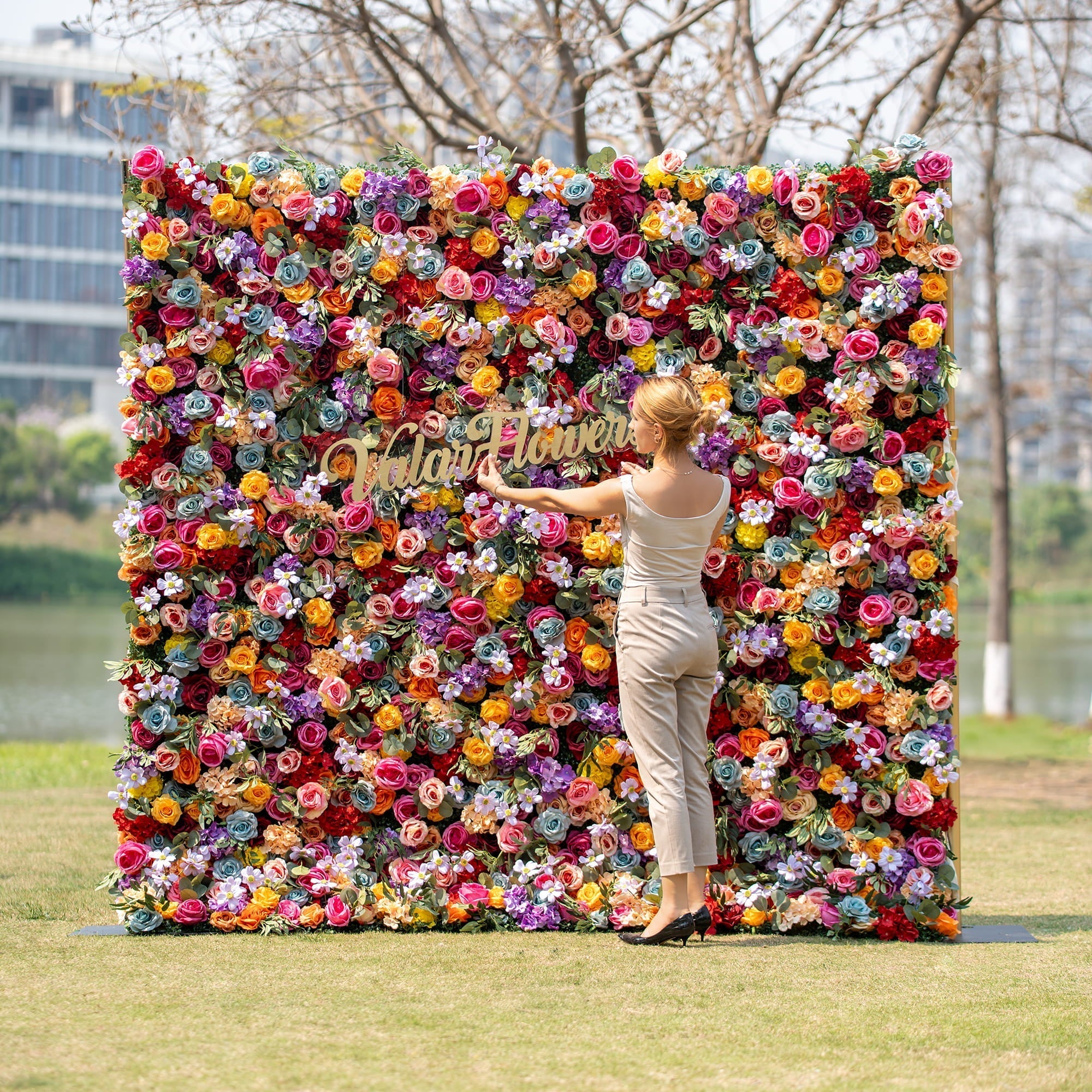 🔥[Hot sale]🔥 Vivid and Exquisite Multicolored Artificial Flower Backdrop by