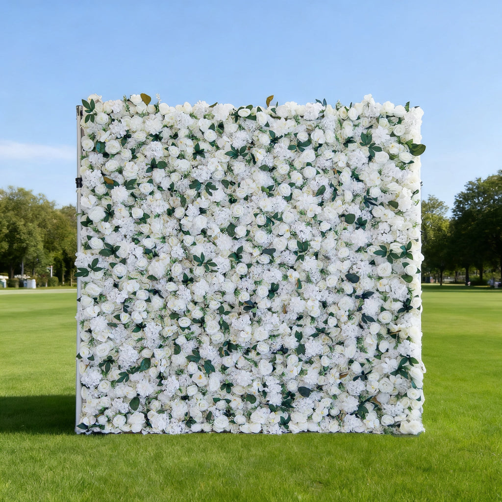 🔥[Hot sale]🔥 Roll Up Fabric Artificial Flower Wall Wedding Backdrop, Floral Party Decor, Event Photography