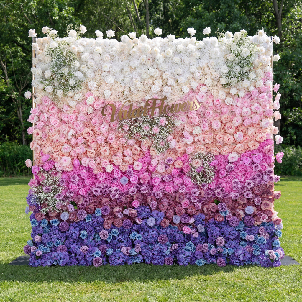 🔥[Hot sale]🔥 Roll Up Fabric Artificial Flower Wall Wedding Backdrop, Floral Party Decor, Event Photography