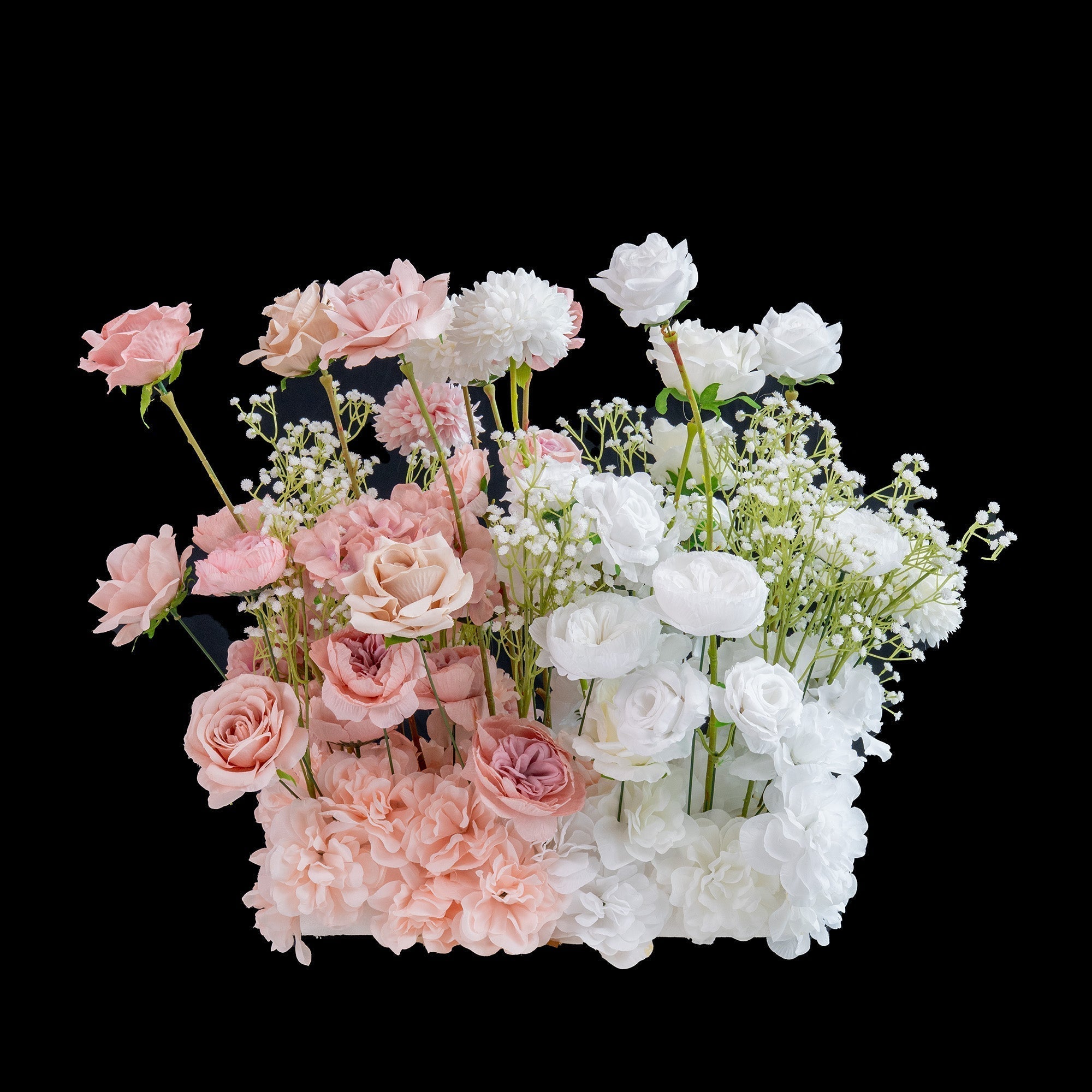 🔥[Hot sale]🔥 Elegant Pink Artificial Flower Backdrop by: With and Without Golden Stand Options for Weddings and Events