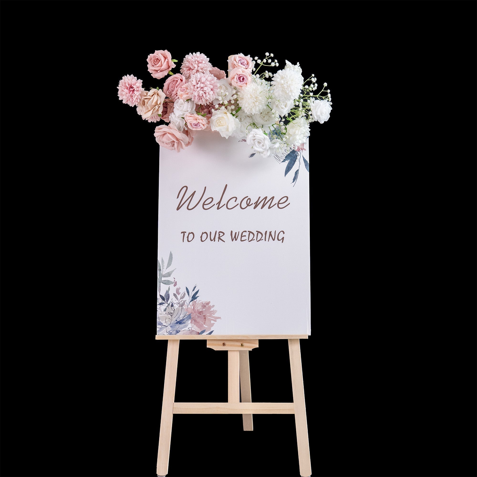 🔥[Hot sale]🔥 Elegant Pink Artificial Flower Backdrop by: With and Without Golden Stand Options for Weddings and Events