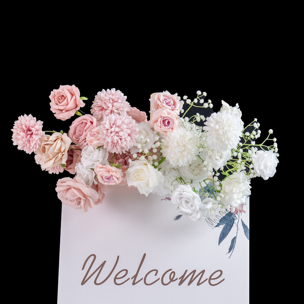 🔥[Hot sale]🔥 Elegant Pink Artificial Flower Backdrop by: With and Without Golden Stand Options for Weddings and Events
