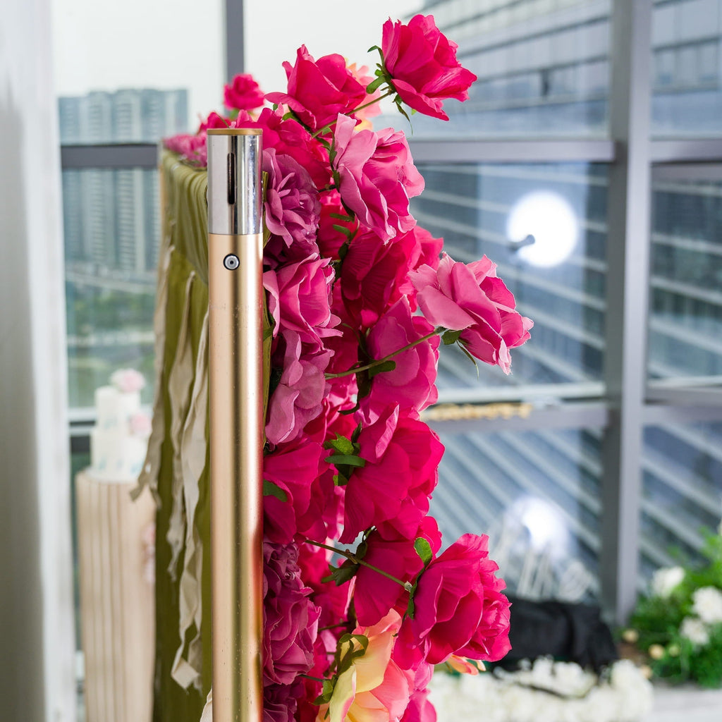 🔥[Hot sale]🔥 Roll Up Fabric Artificial Red to White Gradient Flower Wall Wedding Backdrop, Floral Party Decor, Event Photography
