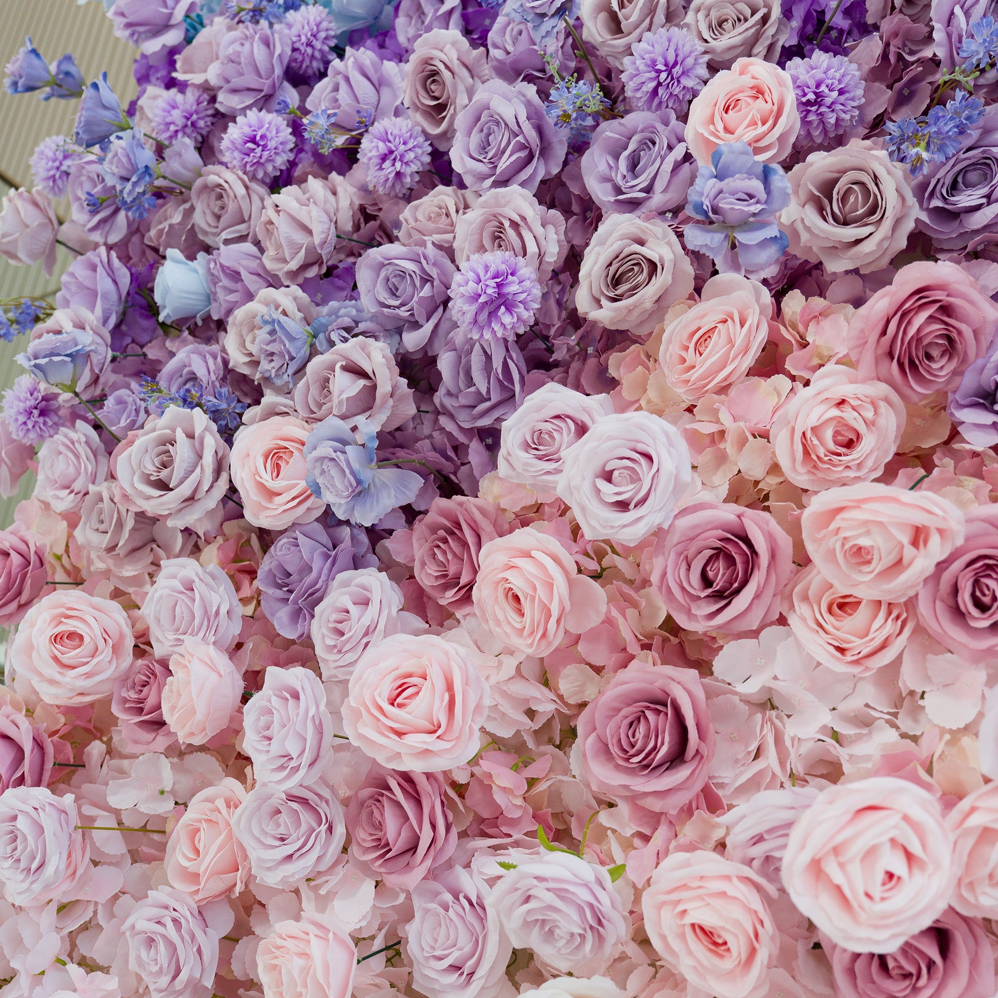🔥[Hot sale]🔥 5D Ombre Blue - Purple - Pink Artificial Flower Backdrop: A Dreamy Floral Masterpiece Perfect for Kids Birthday