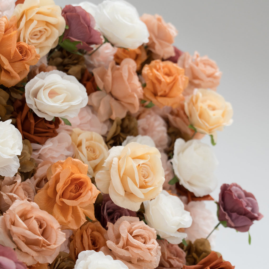 🔥[Hot sale]🔥 3D Autumn - Toned Floral Wall Backdrop: Warm & Luxurious Event Centerpiece